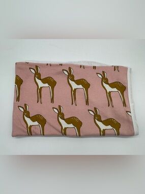 Milkbarn Cotton Swaddle Blanket in Rose Deer/Fawn Print